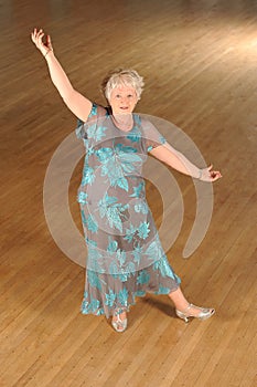 Senior woman ballroom dancing