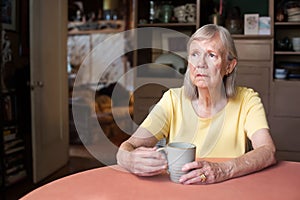 Senior woman with blank stare