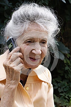 Senior woman with cell phone