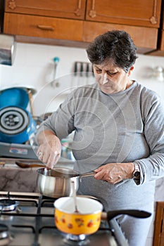 Senior woman cooking