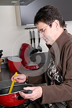 Senior woman cooking