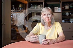 Senior woman with depressed expression