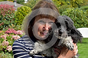 Senior woman and dog