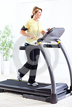 Senior woman doing exercise.