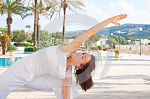 Senior woman doing yoga