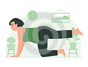 Senior Woman Doing Yoga Exercise at Home for Health