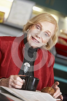 Senior woman drinking tea