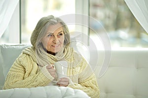 Senior woman drinking tea