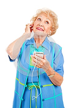 Senior Woman Enjoying Tunes