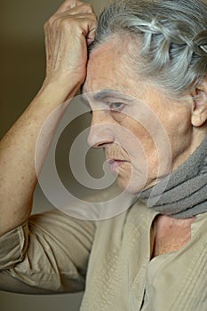 Senior woman feel unwell