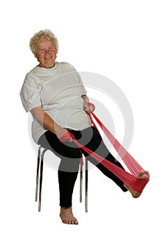 Senior woman with a fitness band