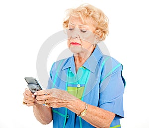 Senior Woman Frustrated by Texting