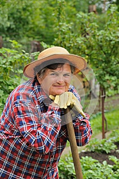 Senior woman gardening