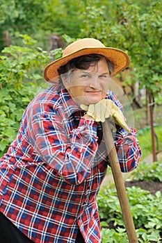 Senior woman gardening