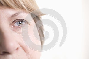 Senior Woman With Gray Eye