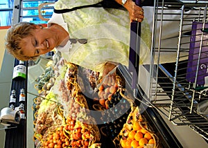 Senior woman in grocery store