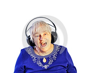 Senior Woman With Headphones