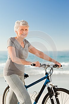 Senior woman with her bike