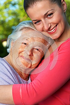 Senior woman and her granddaughter