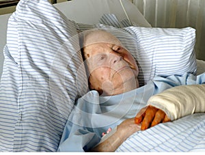 Senior woman in hospital