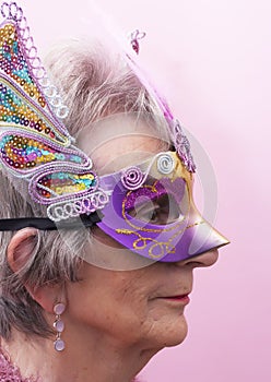 Senior Woman at Mardi Gras