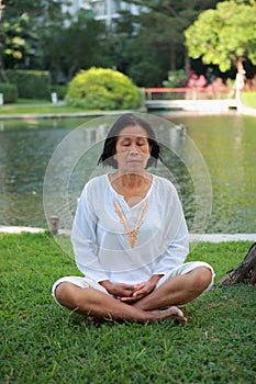 Senior woman meditation