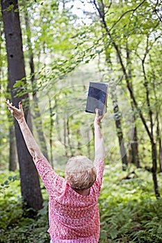 Senior woman meditation/praise