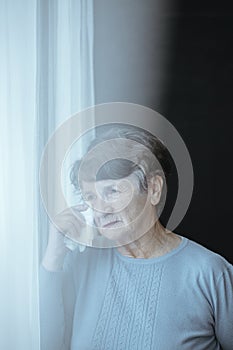 Senior woman during mourning period