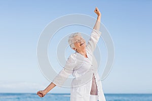 Senior woman relaxing on the beach