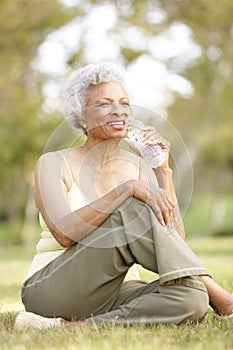 Senior Woman Relaxing After Exercise