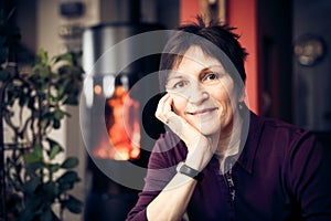 Senior Woman Relaxing At Home