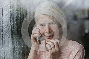 Senior Woman Reporting A Neighborhod Crime