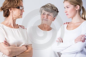 Senior woman resolving conflict