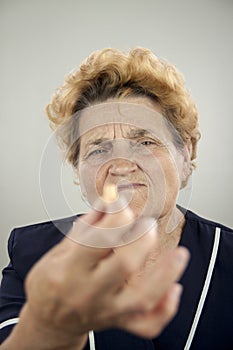 Senior woman with rheumatoid arthritis