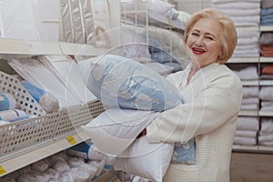 Senior woman shopping at furnishings store