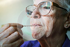 Senior woman sick img