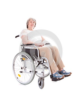 Senior woman sitting in wheel chair