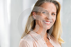 Senior woman smiling face photo