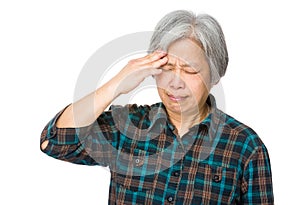 Senior woman suffer from headache