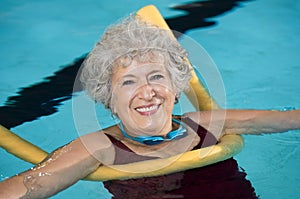 Senior woman swim
