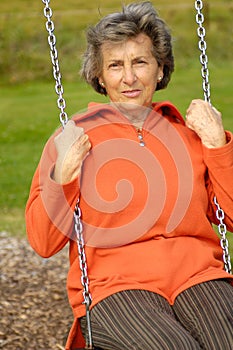 Senior woman on a swinger