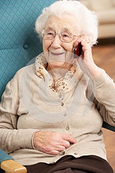 Senior Woman Talking On Mobile Phone