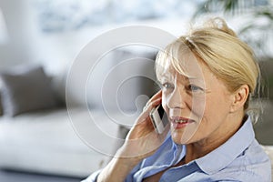 Senior woman talking on the phone