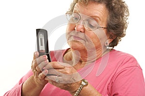 Senior Woman Texting on Cell Phone