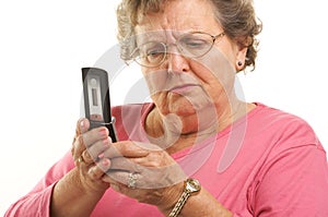 Senior Woman Texting on Cell Phone