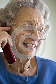 Senior woman using cell phone