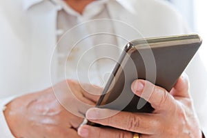 Senior woman using smart phone