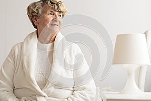 Senior woman wearing dressing gown