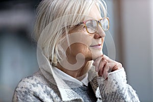 Senior woman wearing glasses