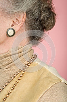 Senior woman wearing jewelry